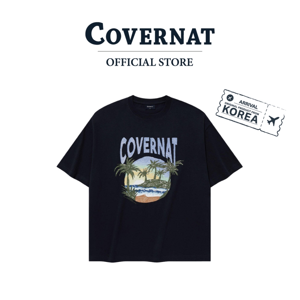 COVERNAT เสื้อยืด รุ่น Tropical Sketch T-Shirt Navy (70181STSSSU_U5NAXX)