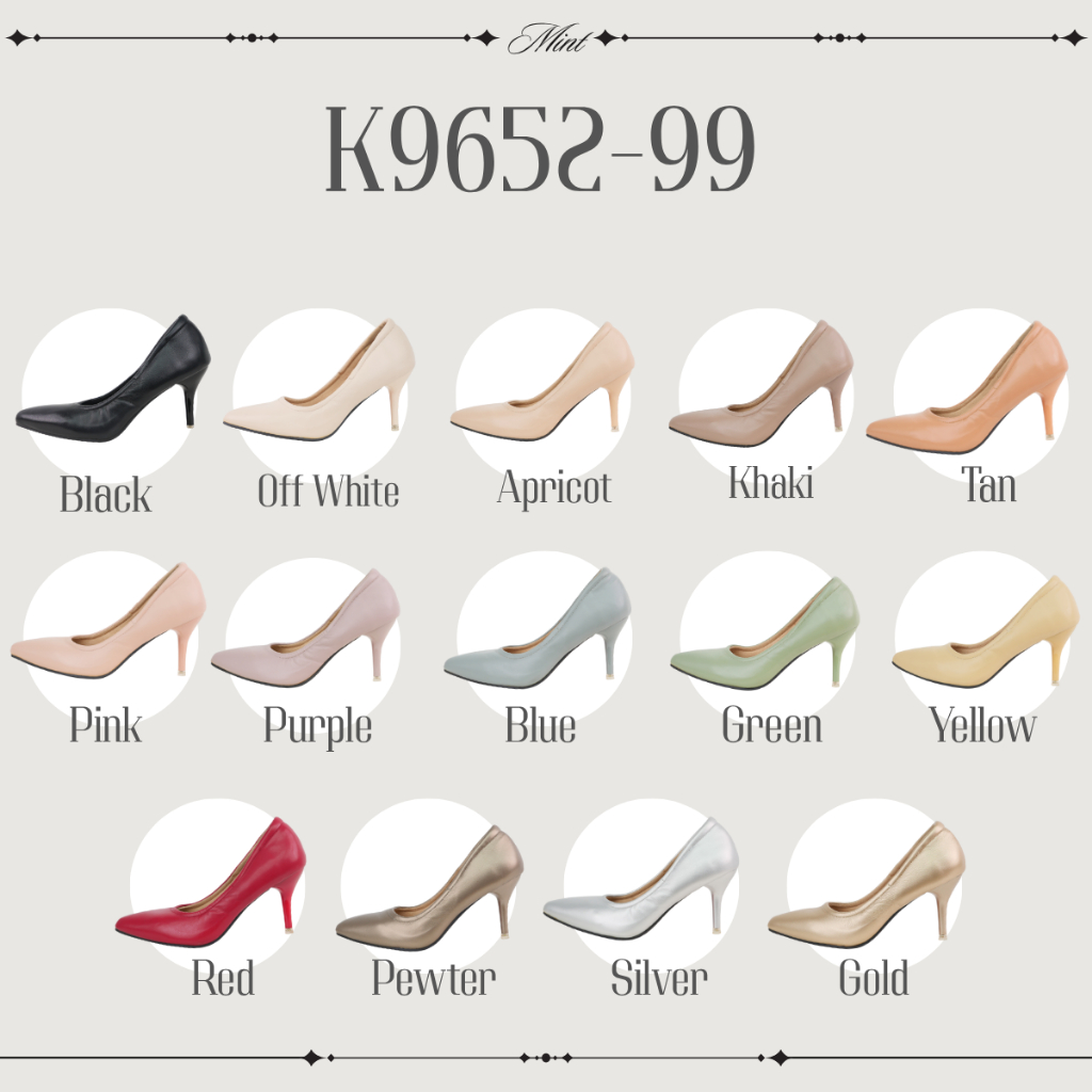 สินค้าพร้อมส่ง  K9652-99 (สีเอิร์ทโทน)  รองเท้าคัทชู  มีsuportรอบตัว360องศา ส้นแหลมสูง3นิ้ว
