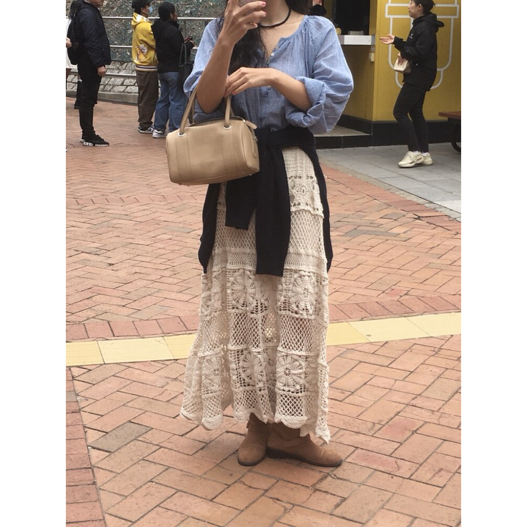 cpjgirlxx | พร้อมส่ง Anya boho maxi skirt - กระโปรงยาวโครเชต์