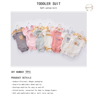 4PCS CICI ทารกแรกเกิด Jumpsuit ทารกแรกเกิดเด็กชายหญิงชุด ชุดเด็กแรกเกิด 1เซ็ต4ชิ้น ผ้าฝ้าย100%