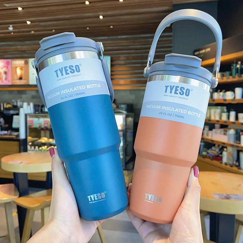 TYESO แก้วเก็บความเย็น สแตนเลส 304 มีที่จับ 600-1200ml