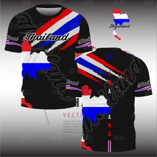 เสื้อกีฬาลาย ธงชาติ เเขนสั้นและแขนยาวเนื้อผ้าไมโครเกรดพรีเมี่ยม