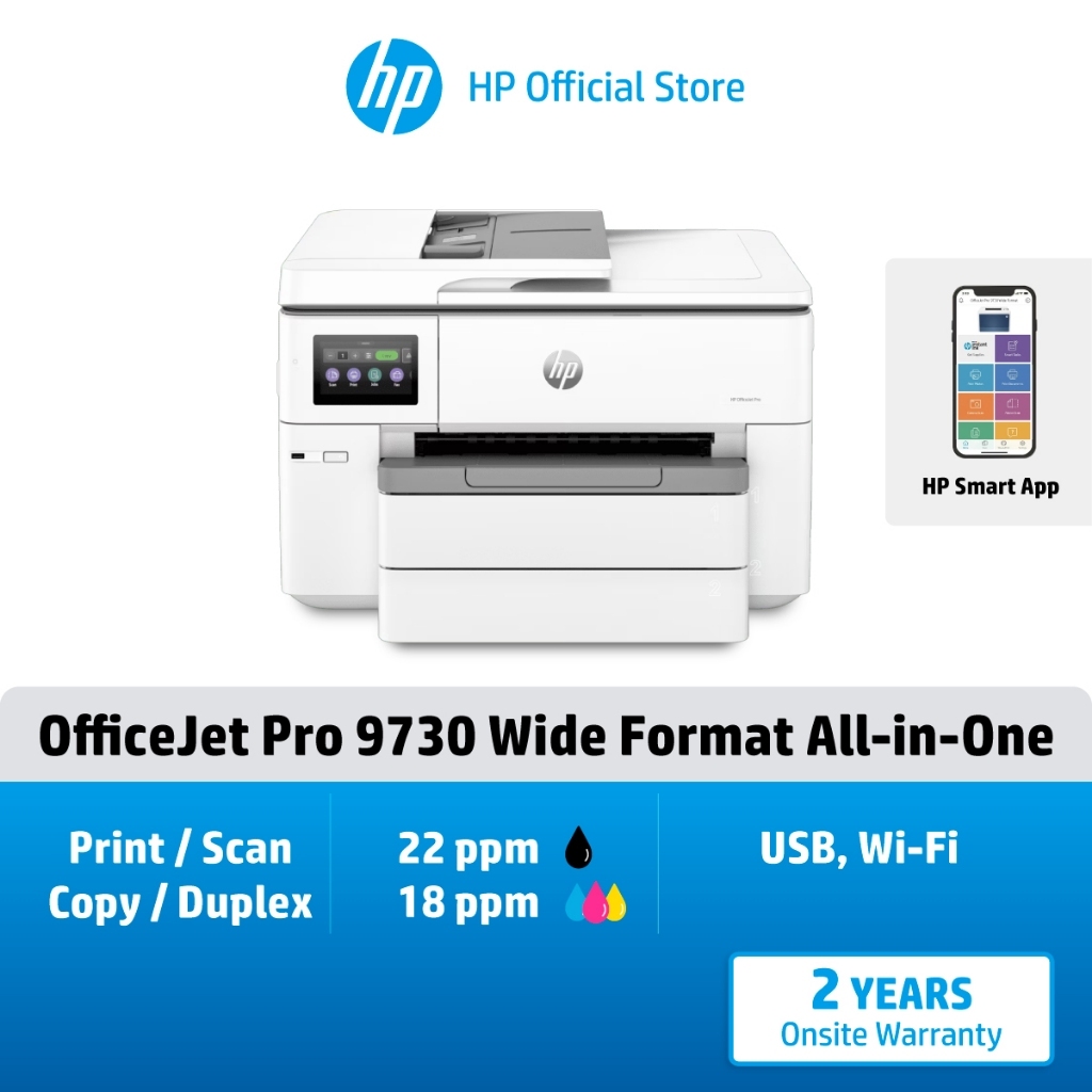 HP เครื่องปริ้น OfficeJet Pro 9730 / 9720 Wide Format All-in-One Printer /รองรับ A3