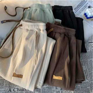 กางเกงถูกๆ กางเกงขายาว กางเกงขากว้างผ้าไหมน้ำแข็งหลวมๆ สำหรั…