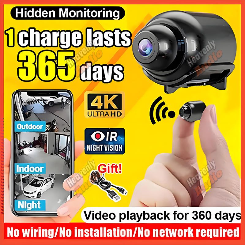กล้องจิ๋ว1080Pความคมชัดสูงรักษาความปลอดภัยตรวจตรา WIFIเคลื่อนไหวมองเห็นกลางคืนตรวจจับจอระบบไร้สายขนาดเล็กกล้องถ่ายวิดีโอ