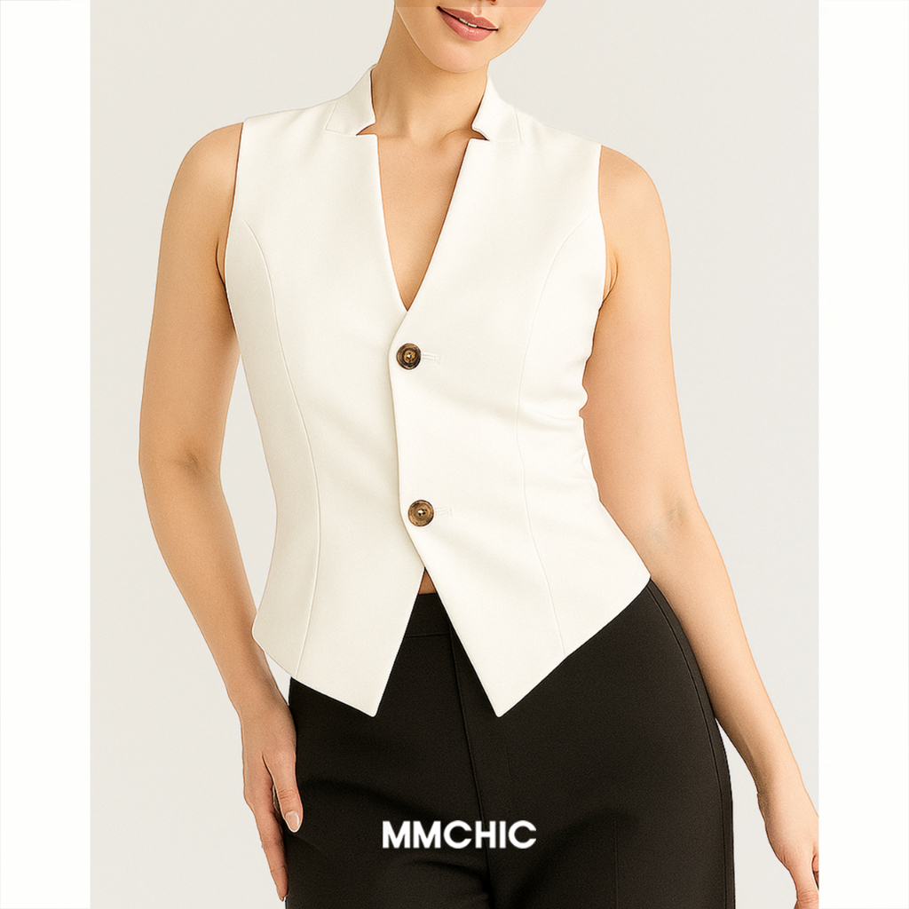 MMCHIC Sleeveless Top (White)