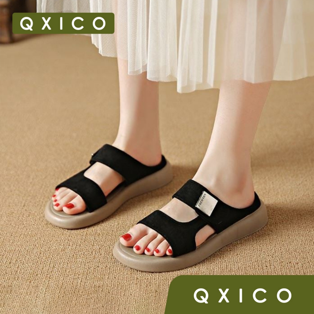 Qxico รุ่น QZ208 รองเท้าแตะเปิดส้น หนังนิ่ม สบาย ซัพพอร์ตเท้า ใหม่ล่าสุด
