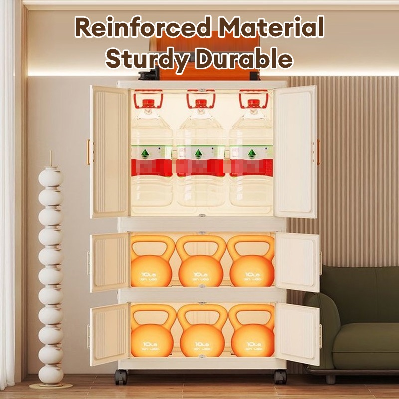 ตู้เสื้อผ้าเด็ก 55-80CM ตู้ใส่เสื้อผ้า พับ ตู้เก็บของ กันฝุ่นและกันน้ำ ตู้เสื้อผ้าพลาสติก PVC ตู้เสื้อผ้า สไตล์โมเดิร์น - รูปที่ 4