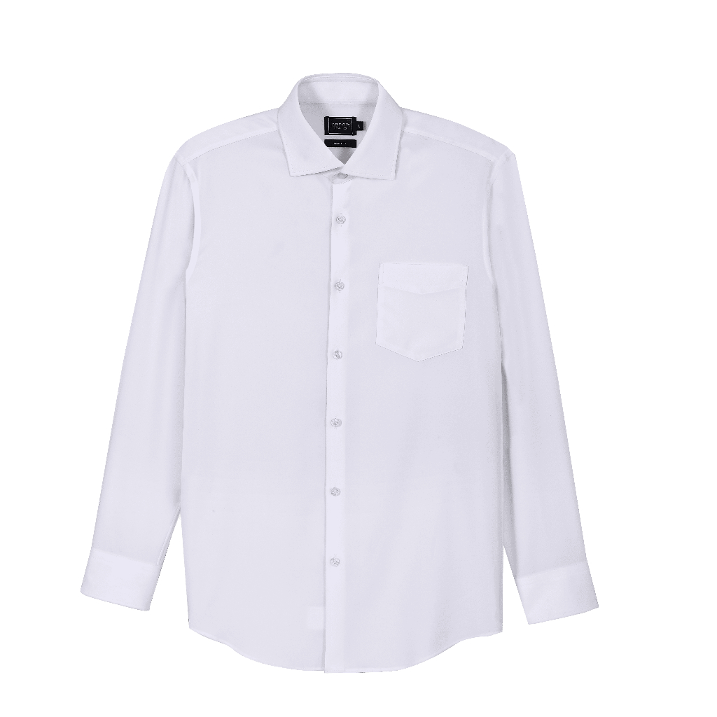 ARROW Microtech Shirt  ยับยาก ระบายอากาศดี ดีไซต์กระดุมพิเศษ  - เสื้อเชิ้ตแขนยาว ทรง SMART สีขาว MACM821-WH