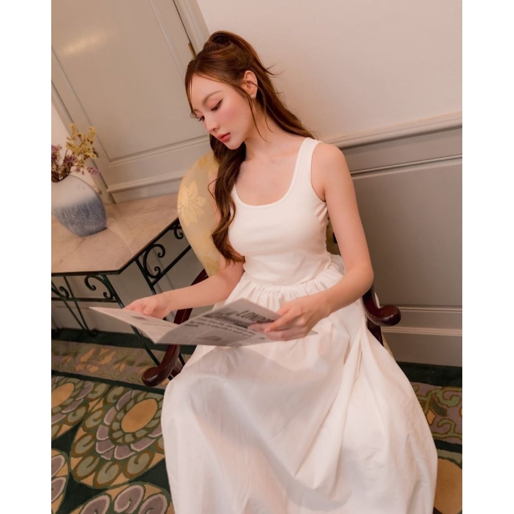 เดรสยาวทรงบอลลูน แบรนด์​ Joobs studio มือ 1 ไซส์ s ยืดได้ถึง l