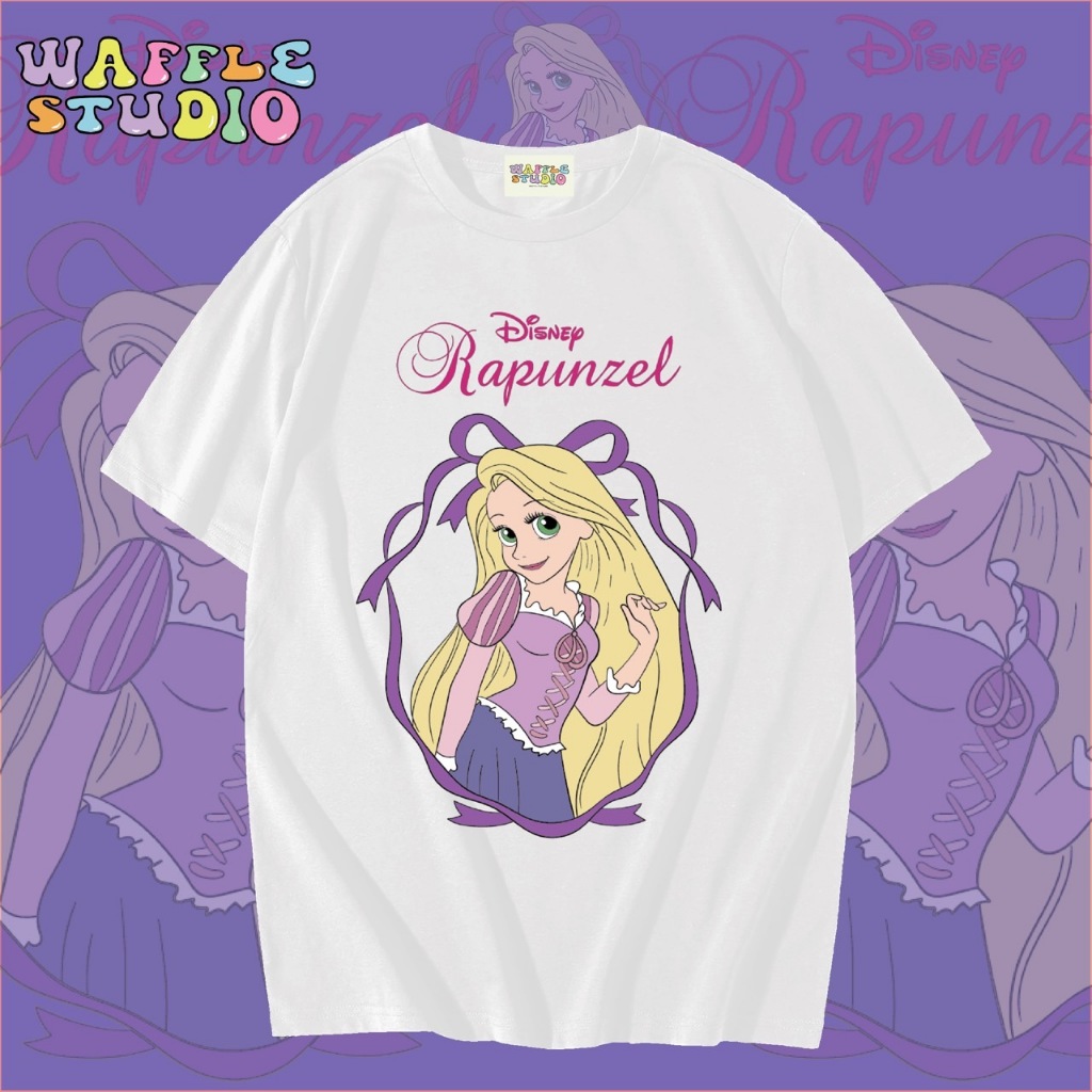 [ ส่งฟรี 🔥 ] WS1569 เสื้อยืดโอเวอร์ไซส์ ผ้าคอตตอน 100% เสื้อยืดเกาหลี เสื้อยืด ราพันเซล เจ้าหญิง ดิสนีย์ Rapunzel Disney