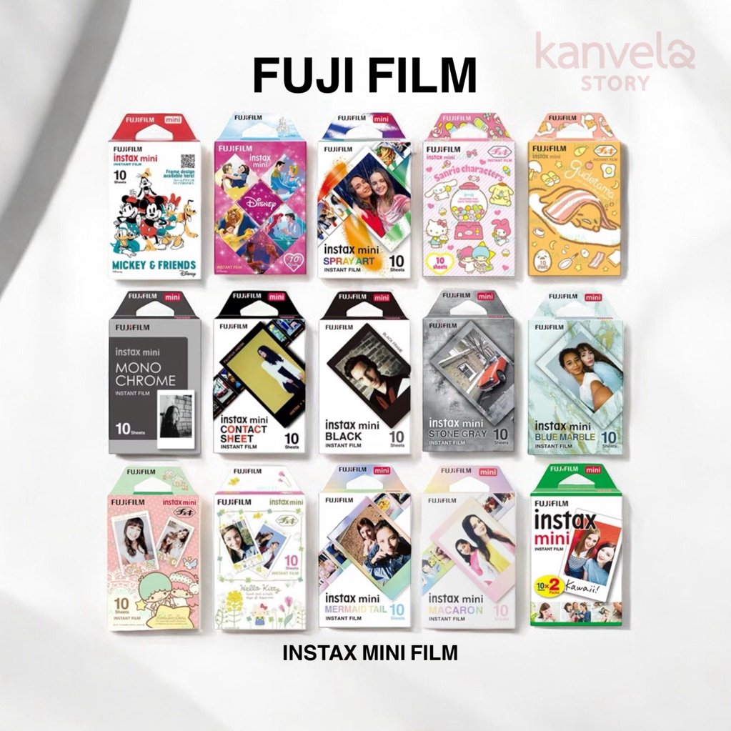 มีส่งด่วน พร้อมส่ง ฟิล์ม Fujifilm Instax Mini Instant Film ของแท้ instax mini ขอบขาว ขอบลายการ์ตูน
