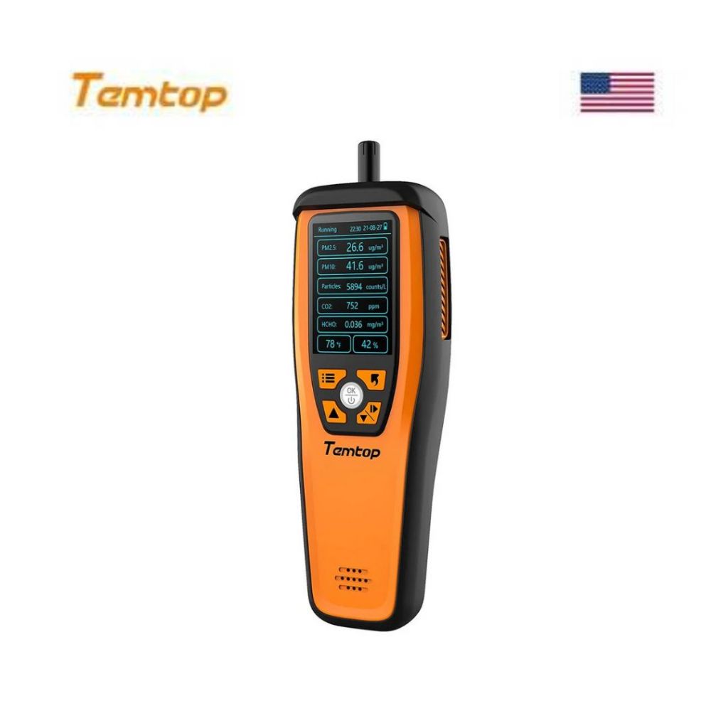 Temtop M2000(2nd) เครื่องวัด pm2.5 และคุณภาพอากาศในอาคาร (PM10, PM2.5, AQI, CO2, HCHO, ความชื้น และอุณหภูมิ)