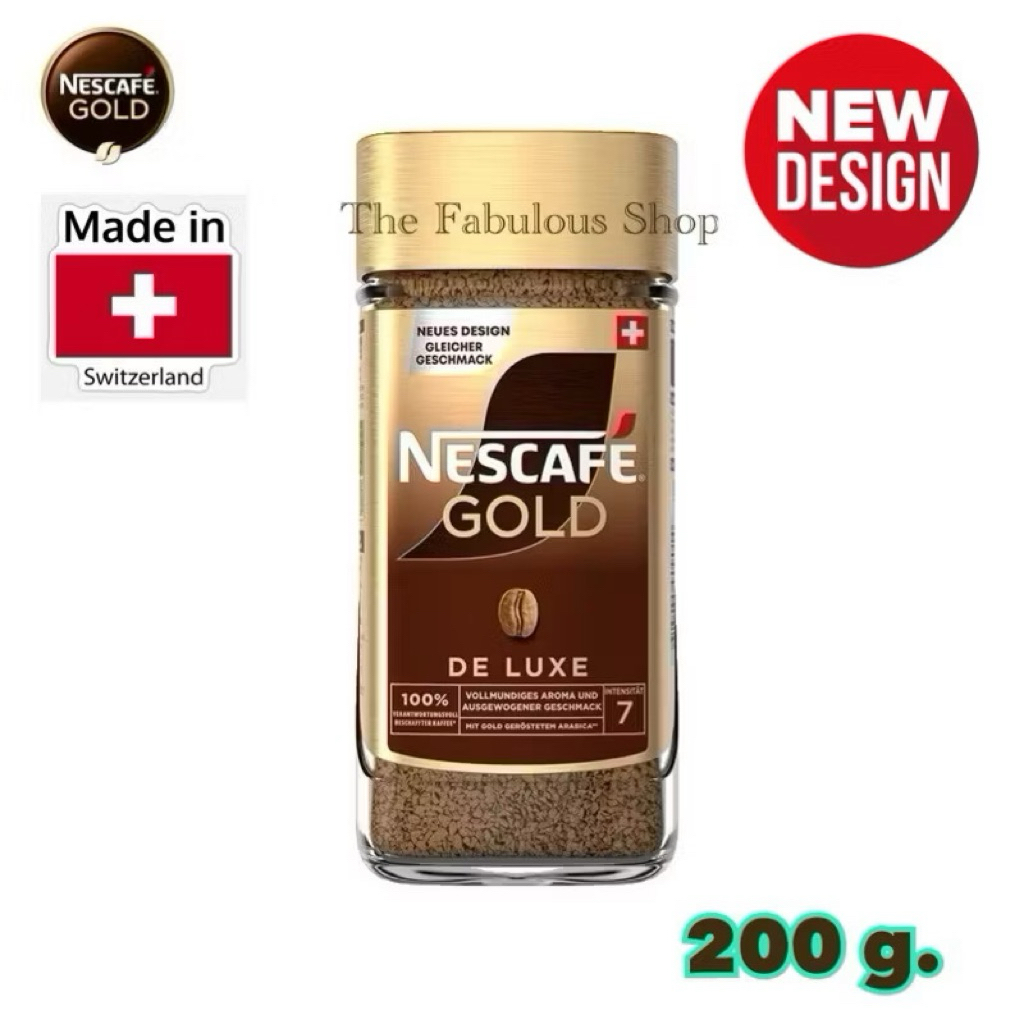 [Exp:04.2027]Nescafe GOLD De Luxe โกลด์ เดอ ลุกซ์ คอฟฟี่ กาแฟสำเร็จรูป ชนิดฟรีซดราย ตรา เนสกาแฟ ขนาด 200 กรัม