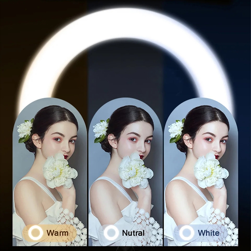 ชุดไฟไลฟ์สด 26cm LED Ring Light พร้อมขาตั้ง 140cm/170cm Tripod 3 สี ความสว่าง 10 ระดับ มีที่จับมือถือในตัว พร้อมส่ง!! - รูปที่ 2