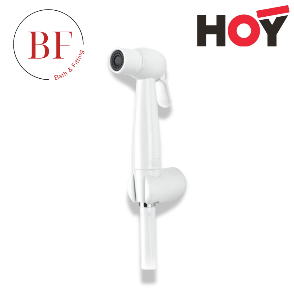 FXHOY-0013WZ ชุดฉีดชำระทรงกลมสีขาว+สาย+ที่เสียบพลาสติก รุ่น TWO TONE