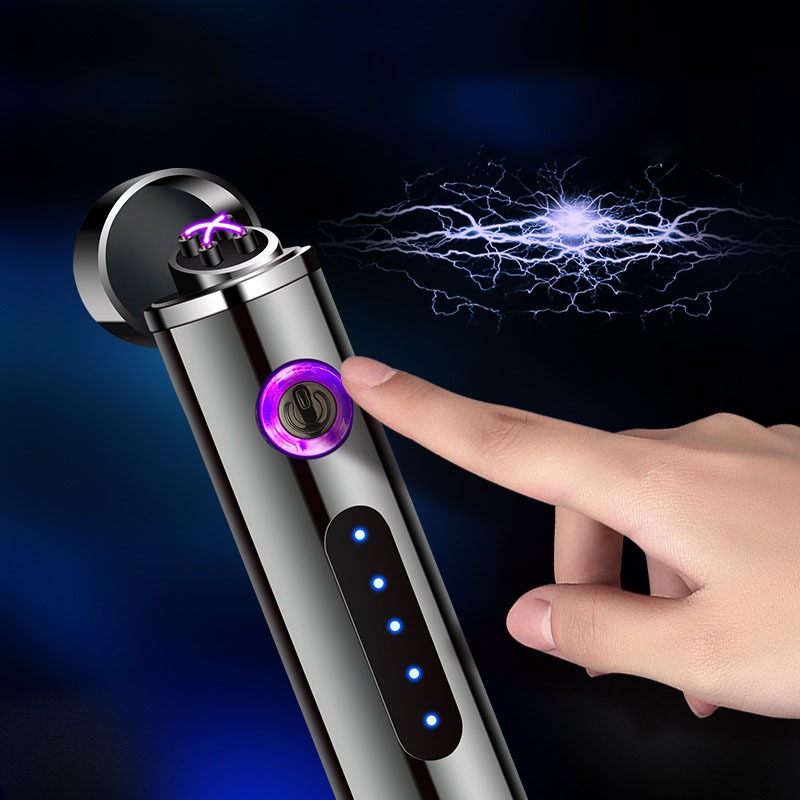 ไฟแช็คไฟฟ้า พลาสม่า ชาร์จไฟUSB เกรดพรีเมียม หน้าจอสัมผัส LED พกพาสะดวก