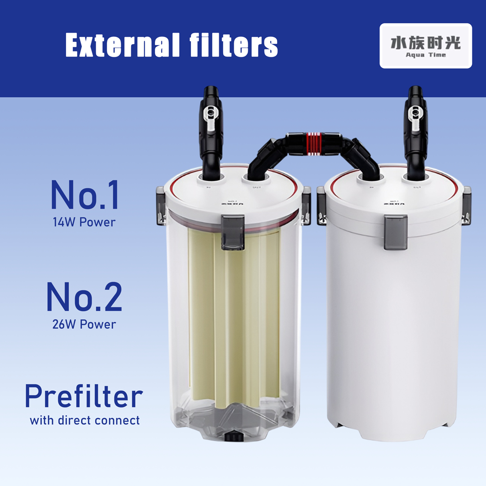 AquaTime External Filters กรองนอก No.1, No.2, Prefilter เสียงเงียบ มีพรีฟิวเตอร์ ลักน้ำง่าย (Netlea)