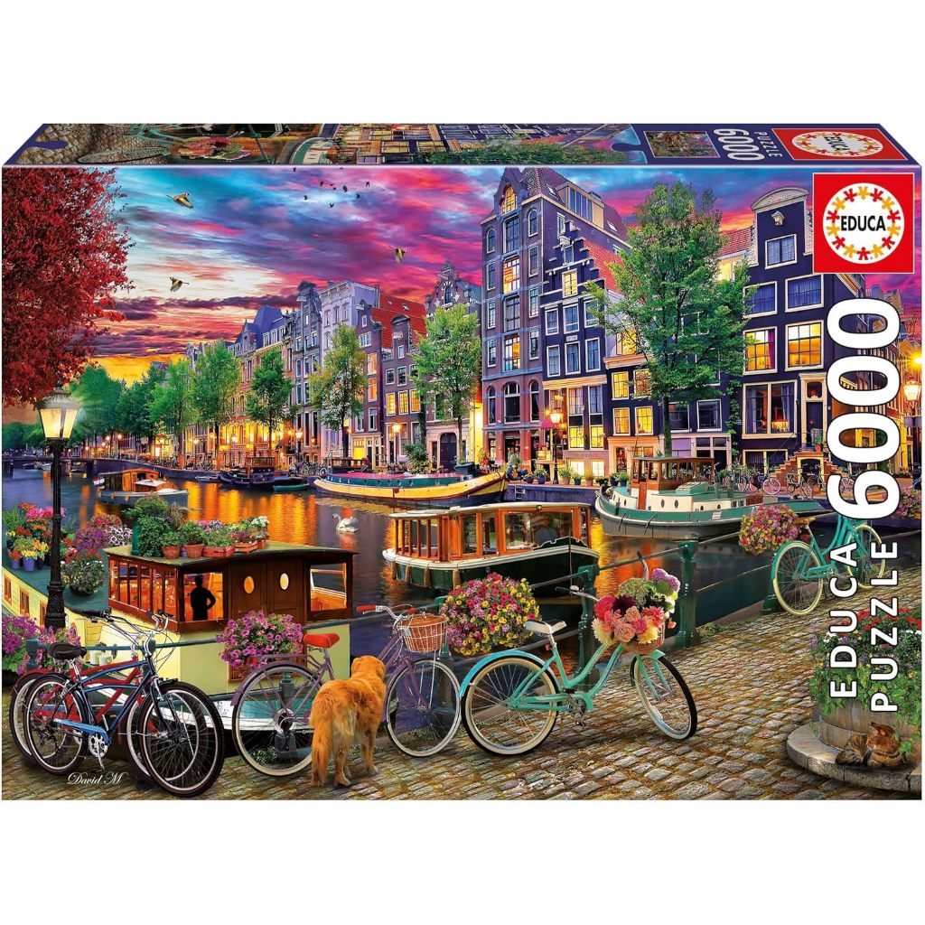 Educa - Bicycles in Amsterdam by David Maclean ขนาด 6000 ชิ้น   Made in Spain มีสินค้าที่ไทย พร้อมส่งได้ทันที