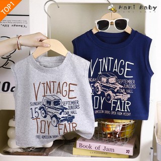 เสื้อยืดแขนกุดเด็กผู้ชาย ผ้าcottonนุ่ม สไตล์เกาหลี แฟชั่น 0-6ปี