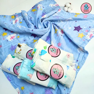 ผ้าอ้อมคอตตอน ขนาด 27x27" เเพ็ค 6 ผืน เย็บเก็บขอบ ลายน่ารักสดใส เนื้อนุ่ม ไม่กระด้าง ซับน้ำได้ดี แห้งไว