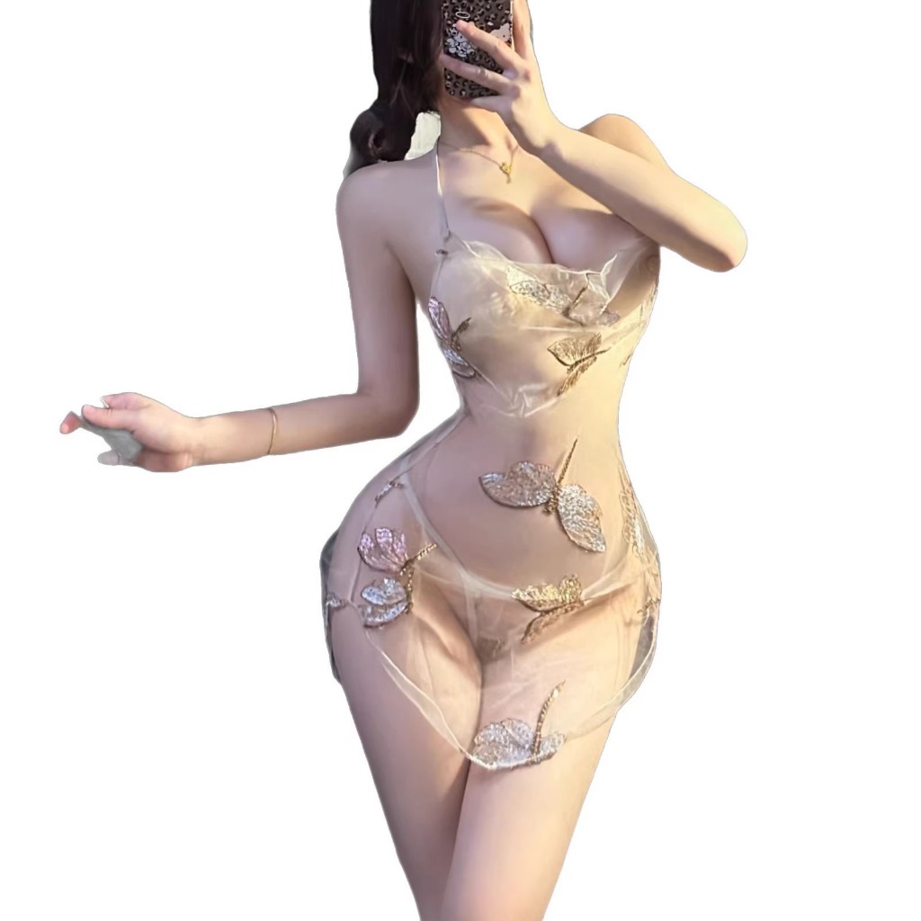 Sexy Girlกระโปรงซีทรูตาข่าย ชุดนอนคอฮอลเตอร์เซ็กซี่ รูปที่ 6