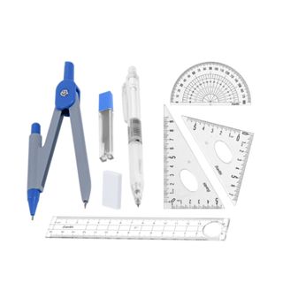 Bantex ชุดเรขาคณิต เซ็ต 8 ชิ้น มี วงเวียน, ไม้บรรทัดเรขาคณิต…