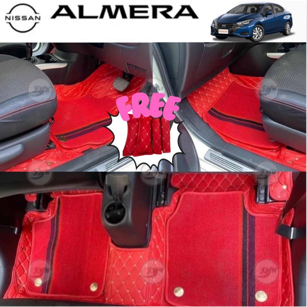 พรมรถยนต์ Nissan (นิสสัน) Almera 2013-2019  3/PCS  2020-2024 กดในตัวเลือกนะคะปีรถ