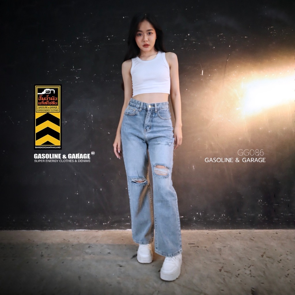 GG086 กางเกงยีนส์ผูหญิง STRAIGHT CUT (Gasoline & Garage) ปั๊มน้ำมันแก๊สโซลีน (GG)
