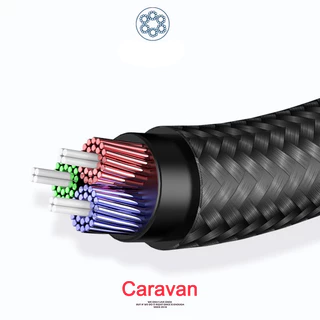 Caravan Crew สายต่อเสียง AUX ต่อหูฟัง 3.5 มม. สายถัก แบบตัวผู้-ตัวเมีย ใช้ได้กับคอมพิวเตอร์ 3.5mm male to female