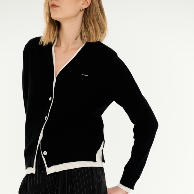 Withit Double Layers Cardigan With Black Label คาร์ดิแกนพรีเมี่ยม - OTW20574