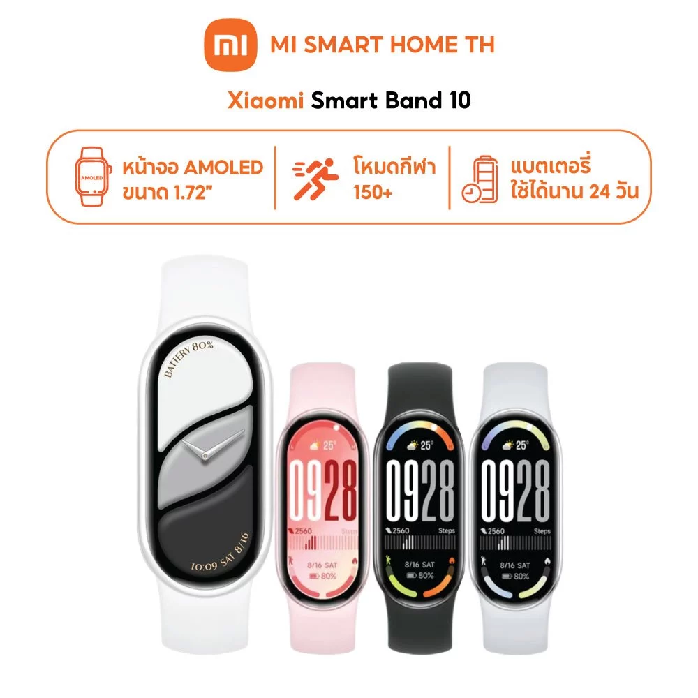 (NEW) Xiaomi Smart Band 10 หน้าจอ AMOLED ขนาด 1.72 นิ้ว รองรับโหมดกีฬามากกว่า 150 โหมด วัดอัตราการเต้นของหัวใจ thumbnail 3
