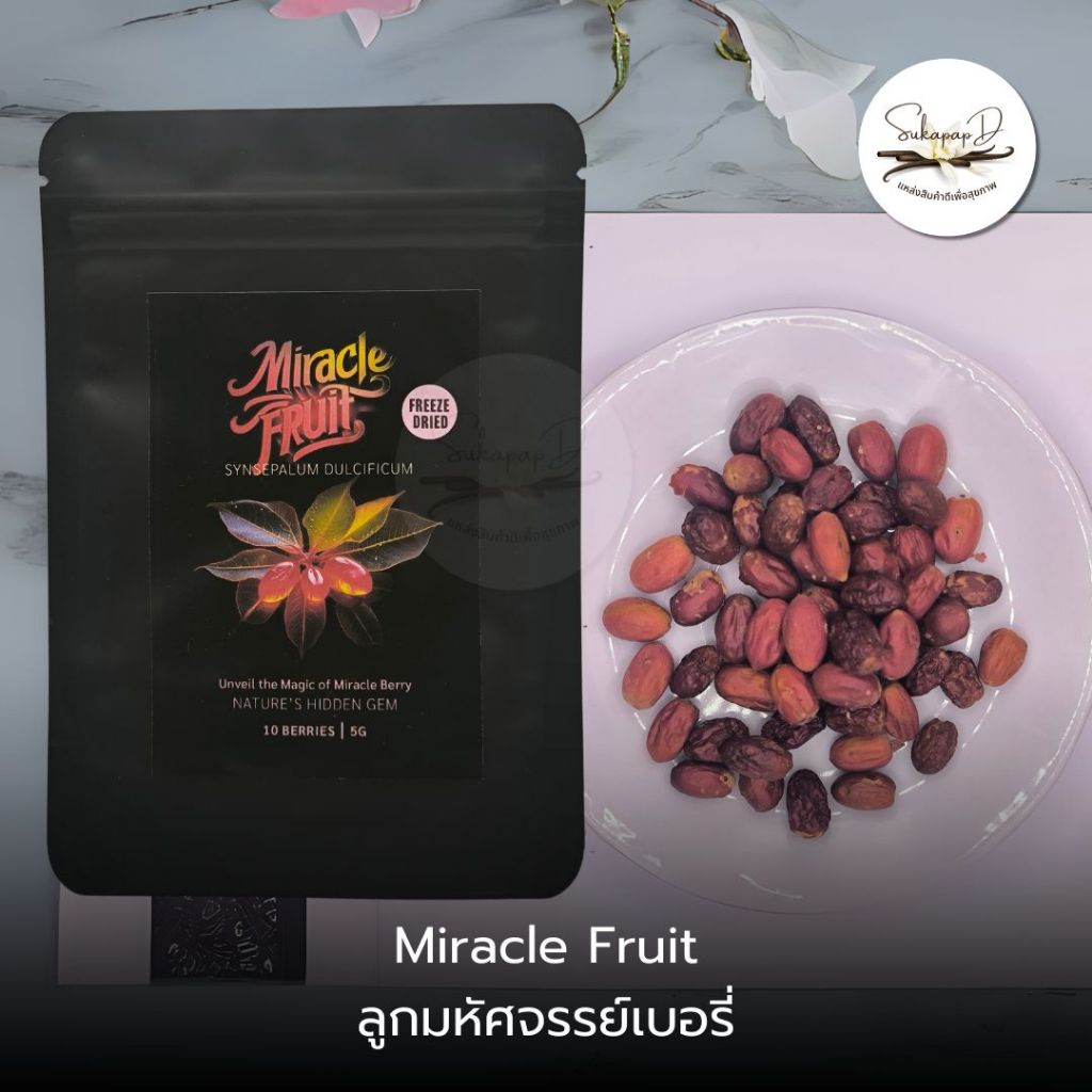 ลูกมหัศจรรย์ (มิราเคิล เบอร์รี่) Synsepalum dulcificum | Miraculina Miracle Berry อบแห้งฟรีซดราย Fre