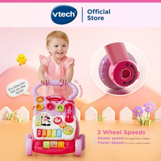 VTech วีเทค รถหัดเดินเด็ก เสียงดนตรี ปรับความเร็วได้ แผงกิจกรรมเรียนรู้ ของเล่นเด็ก 9 เดือน 1 ปี 1.5 ปี Walker (สีชมพู)