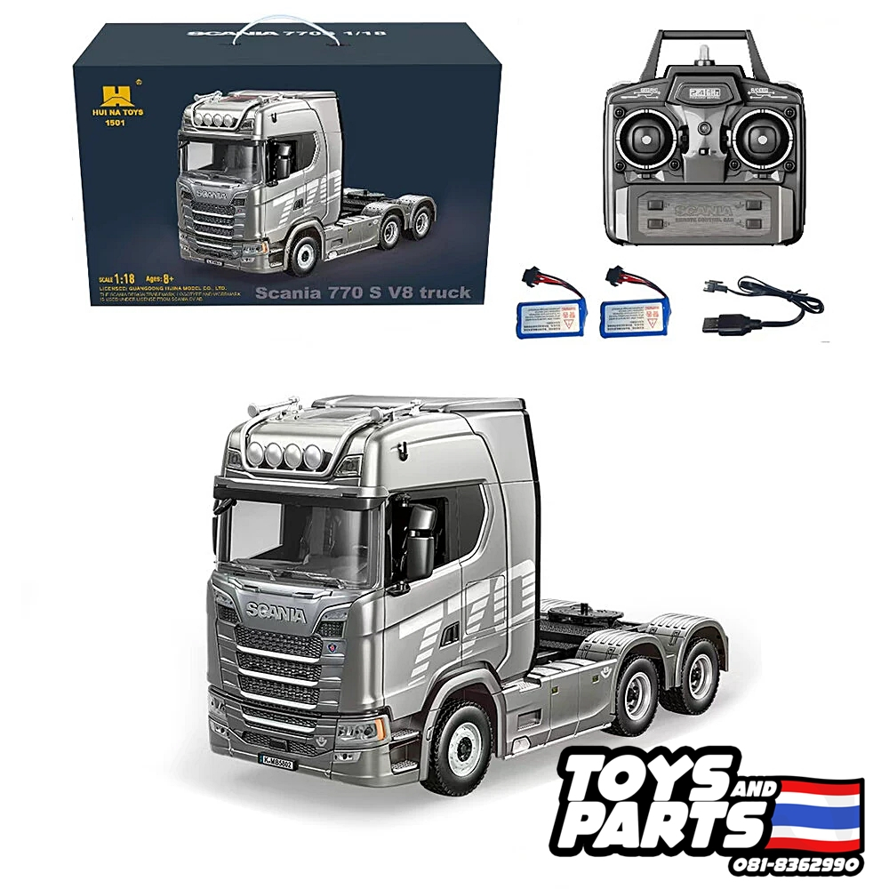 รถบรรทุกหัวลากบังคับวิทยุHuina1501 SCANIA(ส่วนหัว) 770S V8 สเกล1:18 2.4GHz มีเสียงมีไฟแบตเตอรี่ชาร์จ