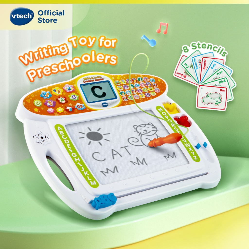 VTech สร้างสรรค์ เขียนและเรียนรู้ การเขียนตัวอักษรและวาดรูปสำหรับเด็ก กระดานแม่เหล็ก,creative, write