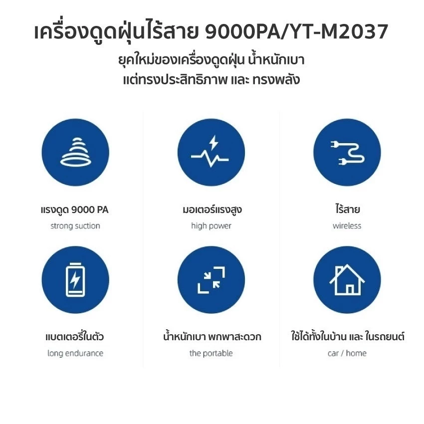 【980000Pa】เครื่องดูดฝุ่นในรถ เครื่องดูดฝุ่นไร้สาย ที่ดูดฝุ่นในรถยนต์ เครื่องดูดในรถ ที่ดูดฝุ่นในรถ เครื่องดูดฝุ่นรถ thumbnail 9