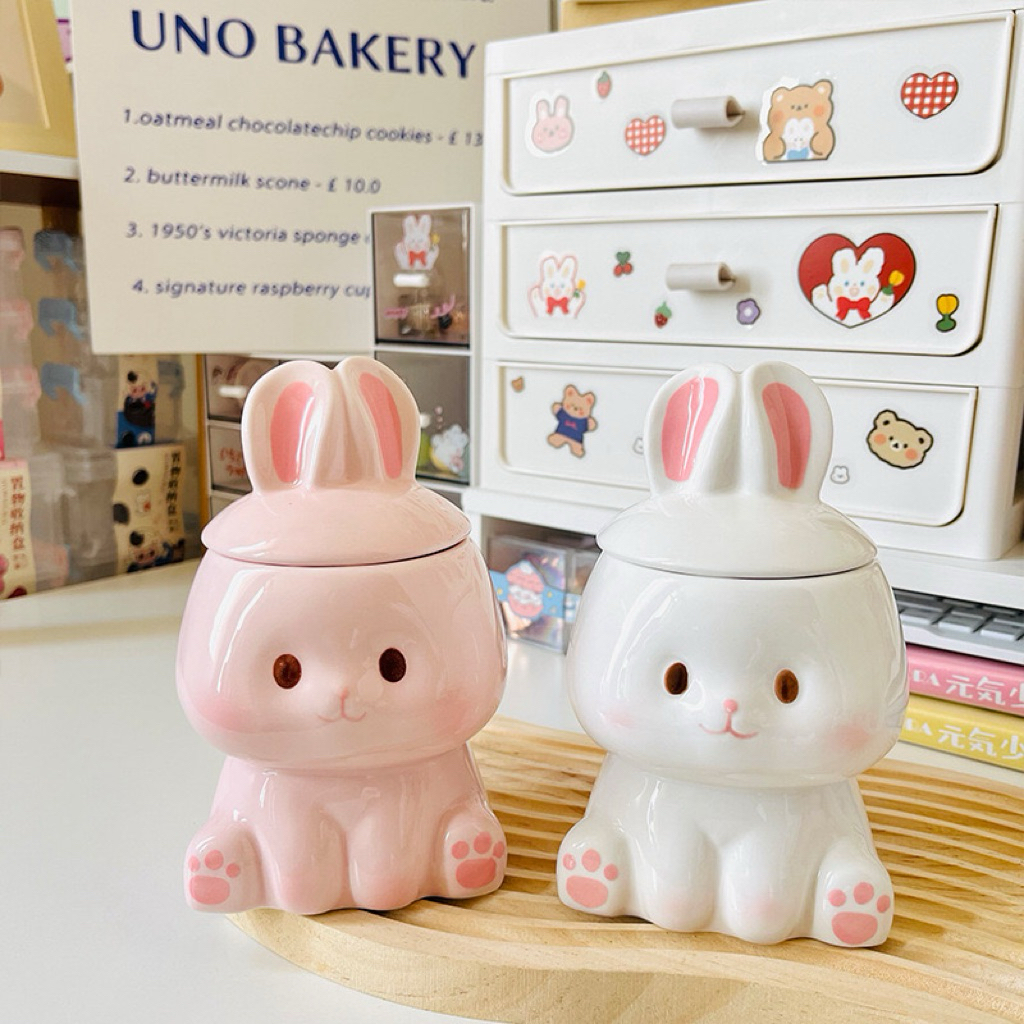 พร้อมส่งจากไทย💖แก้วน้ำ แก้วกาแฟเซรามิคน้องกระต่าย น่ารักมาก - รูปที่ 3