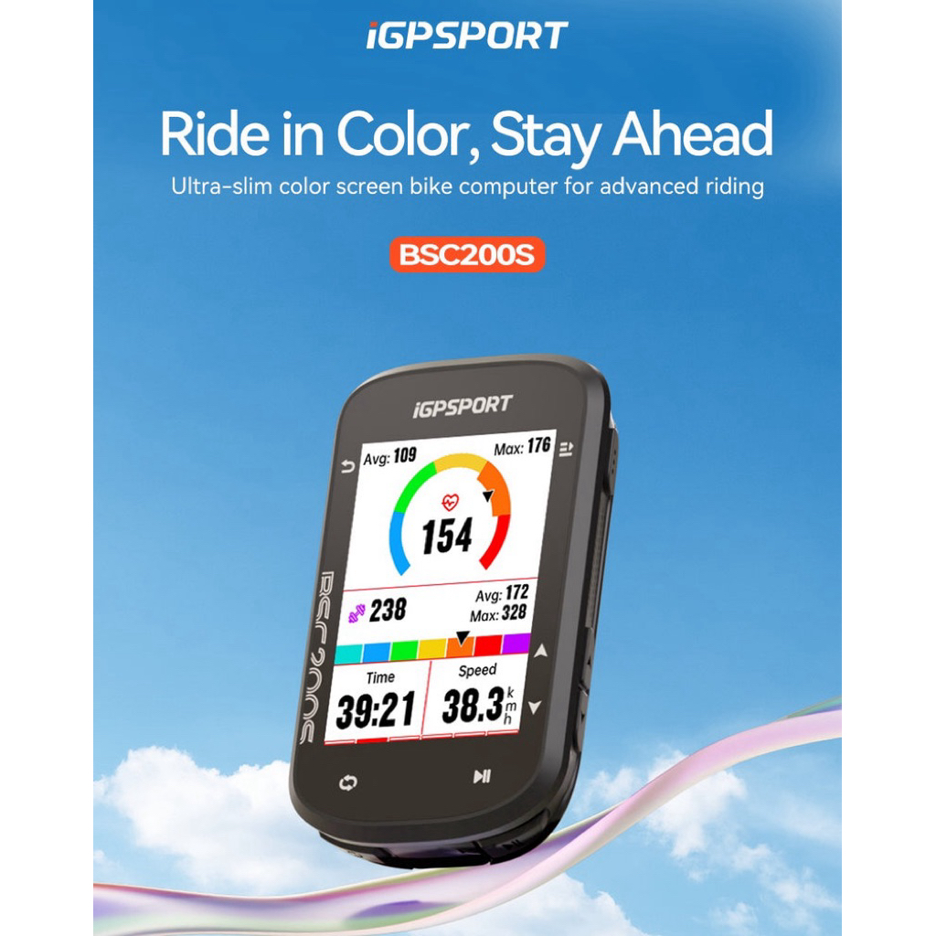 🆕IGP SPORT BSC200S ไมล์จักรยาน GPS จอสีบางเฉียบ (ประปันศูนย์ไทย)IGP SPORT BSC200S Ultra-slim Color Screen Bike Computer