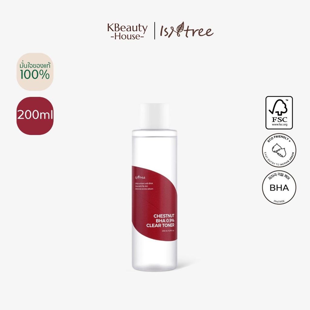 ISNTREE CHESTNUT BHA0.9% CLEAR TONER 200ml