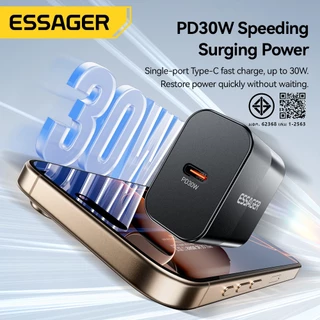 Essager 30W Type-c ที่ชาร์จแบบพกพา ปลั๊ก US/EU พร้อมชิปอัจฉริยะในตัว for Huawei Samsung ip