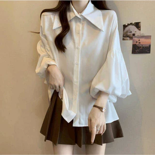 K606🌼เสื้อเชิ้ตคอปกสาวอวบอ้วน รอบอกใหญ่ 30-60 นิ้ว ปลายแขนบอลลูน ใส่เที่ยว-ใส่ทำงานน่ารัก🌼
