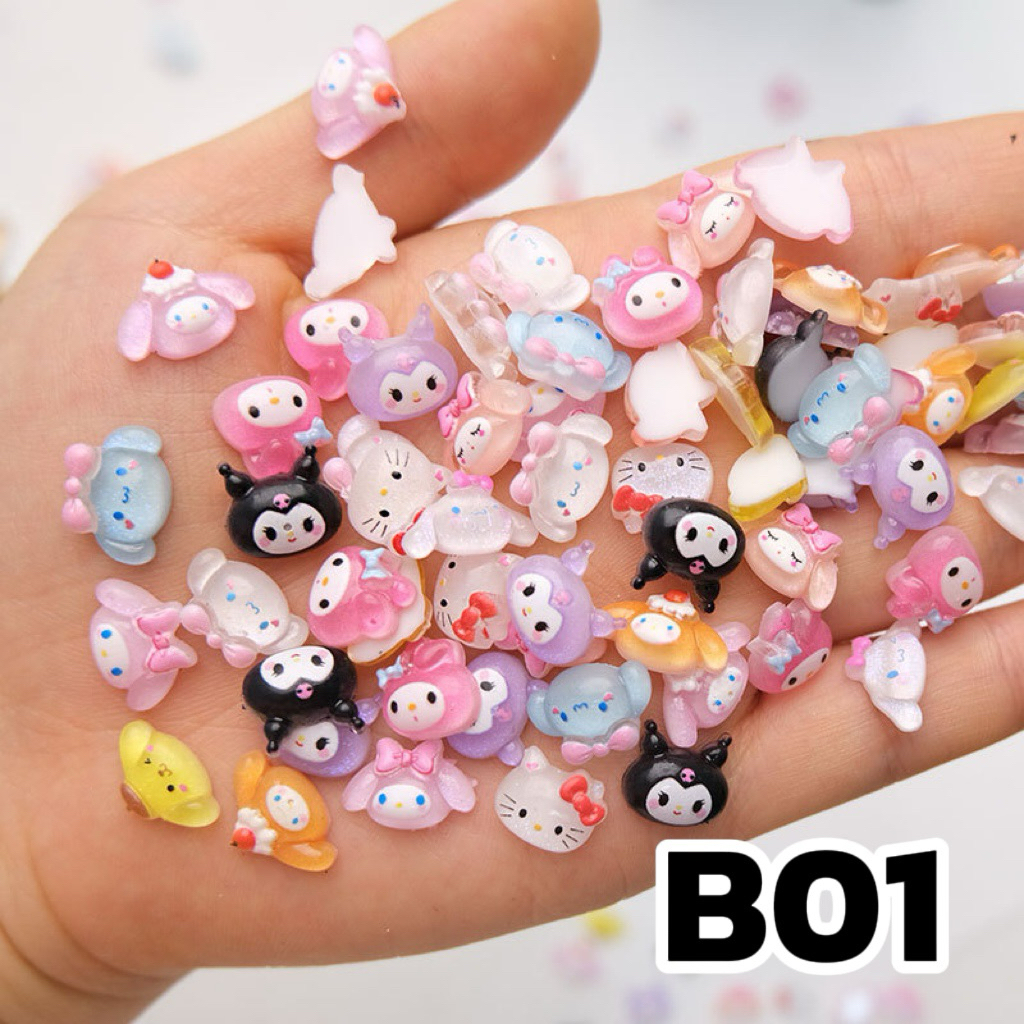 B01 จำนวน 100ชิ้น เรซิ่นการ์ตูน จิ๋ว ติดเล็บ อุปกรณ์ตกแต่งเล็บ  ตกแต่งDIY