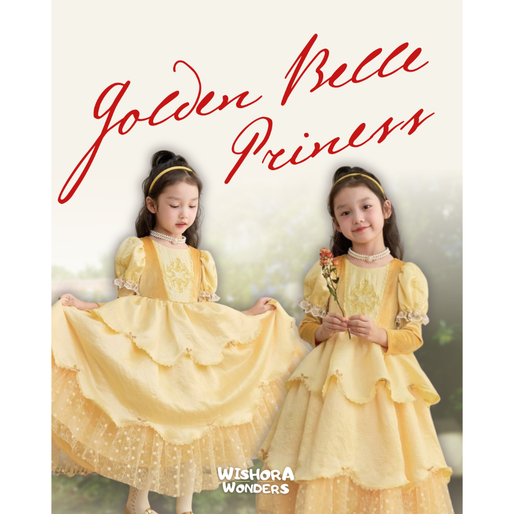 Daddy Love Sunny Angel Collection Golden Belle Princess Dress  เสื้อผ้าเด็ก เดรสเจ้าหญิง