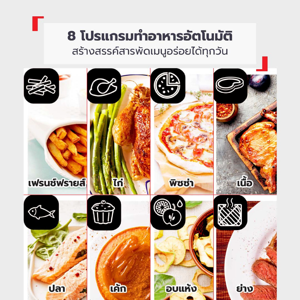 Tefal หม้อทอดไร้น้ำมัน 11 ลิตร รุ่น FW501866 Easy Fry Oven & Grill 9in1 2050W ของแท้ ประกันศูนย์ 2ปี