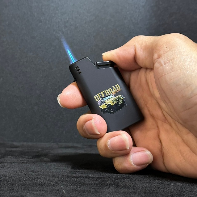 อุปกรณ์จุดไฟ สีดำซิลิโคน ลายการ์ตูน หัวเหล็ก ถอดปลอกเติมแก๊สได้ - รูปที่ 2