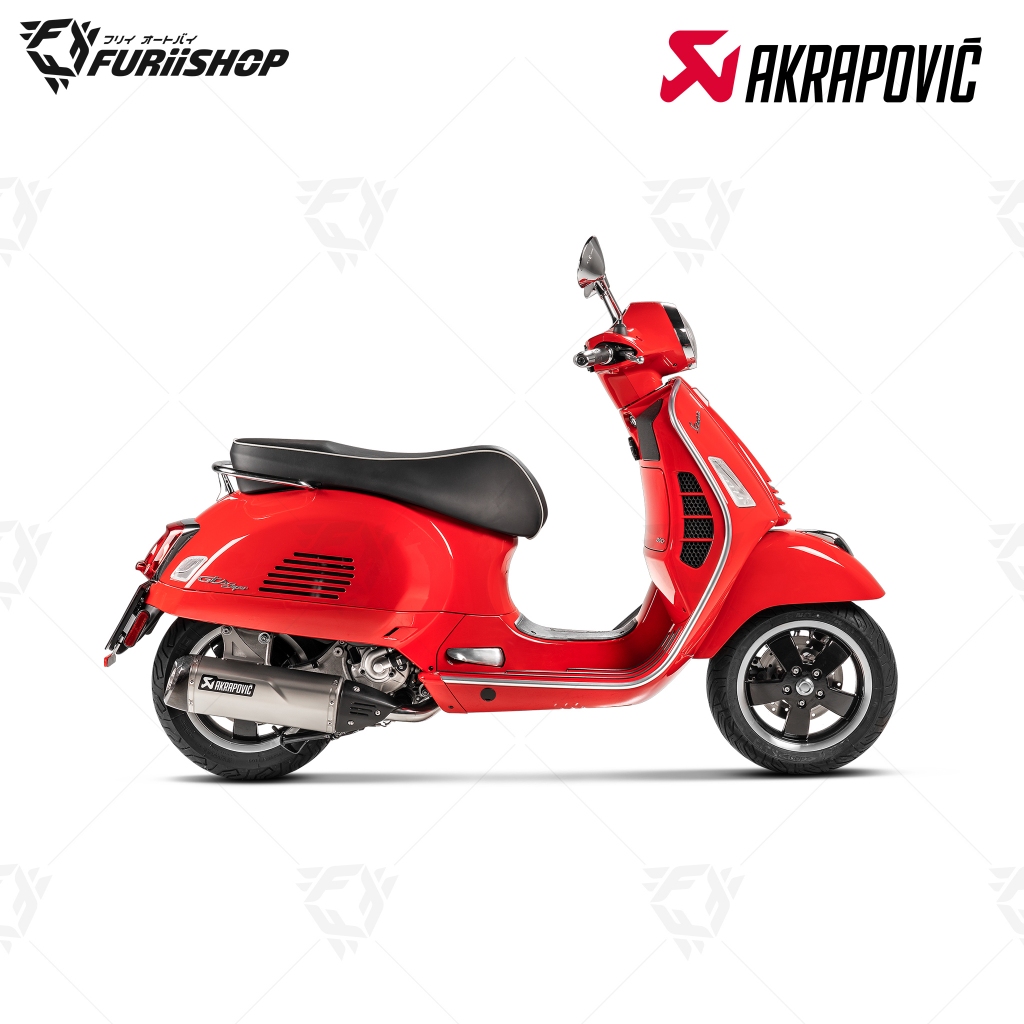 ท่อสูตร/ท่อแต่ง/ท่อไอเสีย Akrapovic Slip on SS new shape : for Vespa GTS/GTV300HPE/250