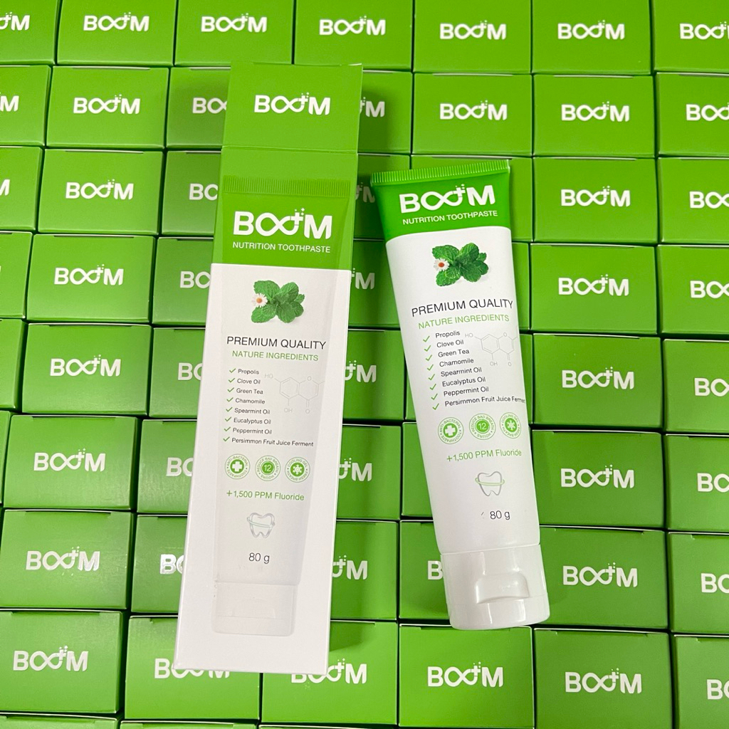 ยาสีฟัน Boom บูม เนื้อนาโนไมโครเจล เหงือกดี ป้องกันฟันผุ ลดกลิ่นปาก Exp.31/10/2027