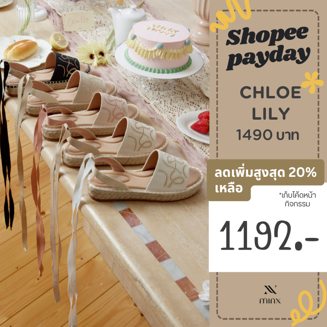 Minx รุ่น chloe lily รองเท้ารัดข้อ ส้นตึก เปิดหน้า มีสาย 2 แบบ minxshoes