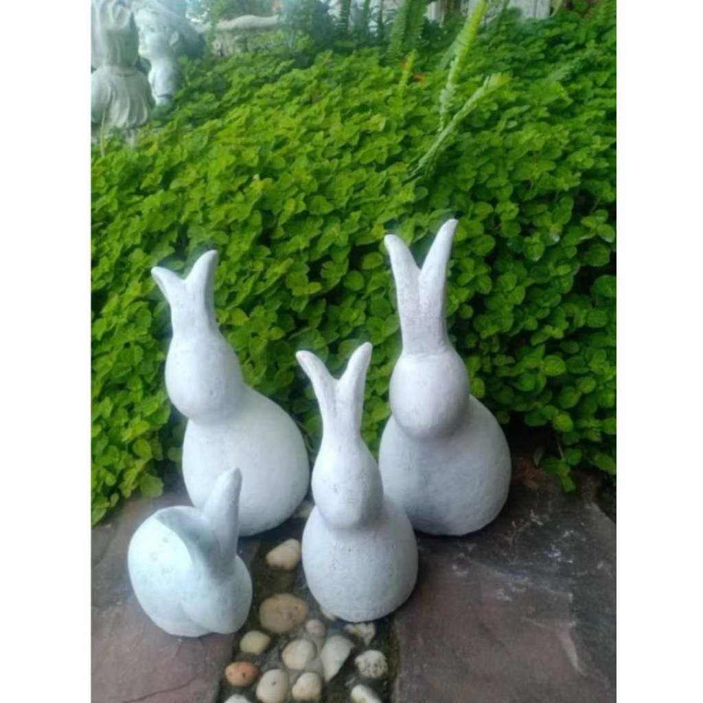 ปูนปั้น Rabbit family แต่งบ้าน&สวนแนวมินิมอล,ญี่ปุ่น